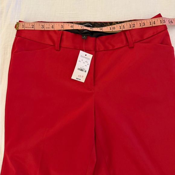Express Editor Red Satin Pants - Picture 3 of 5